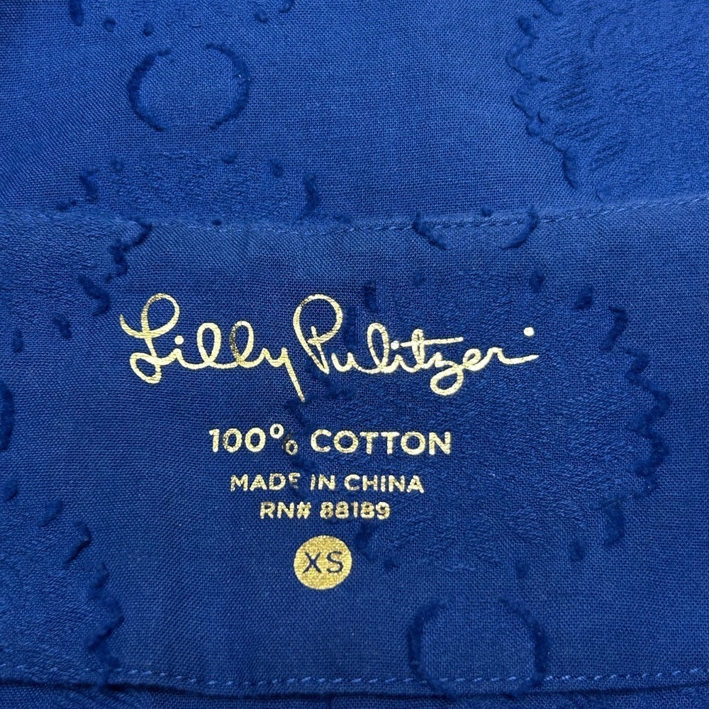 Lilly Pulitzer Amelia Island Blue Coral Embroidery Tunic Top Size XS - Picture 2 of 6